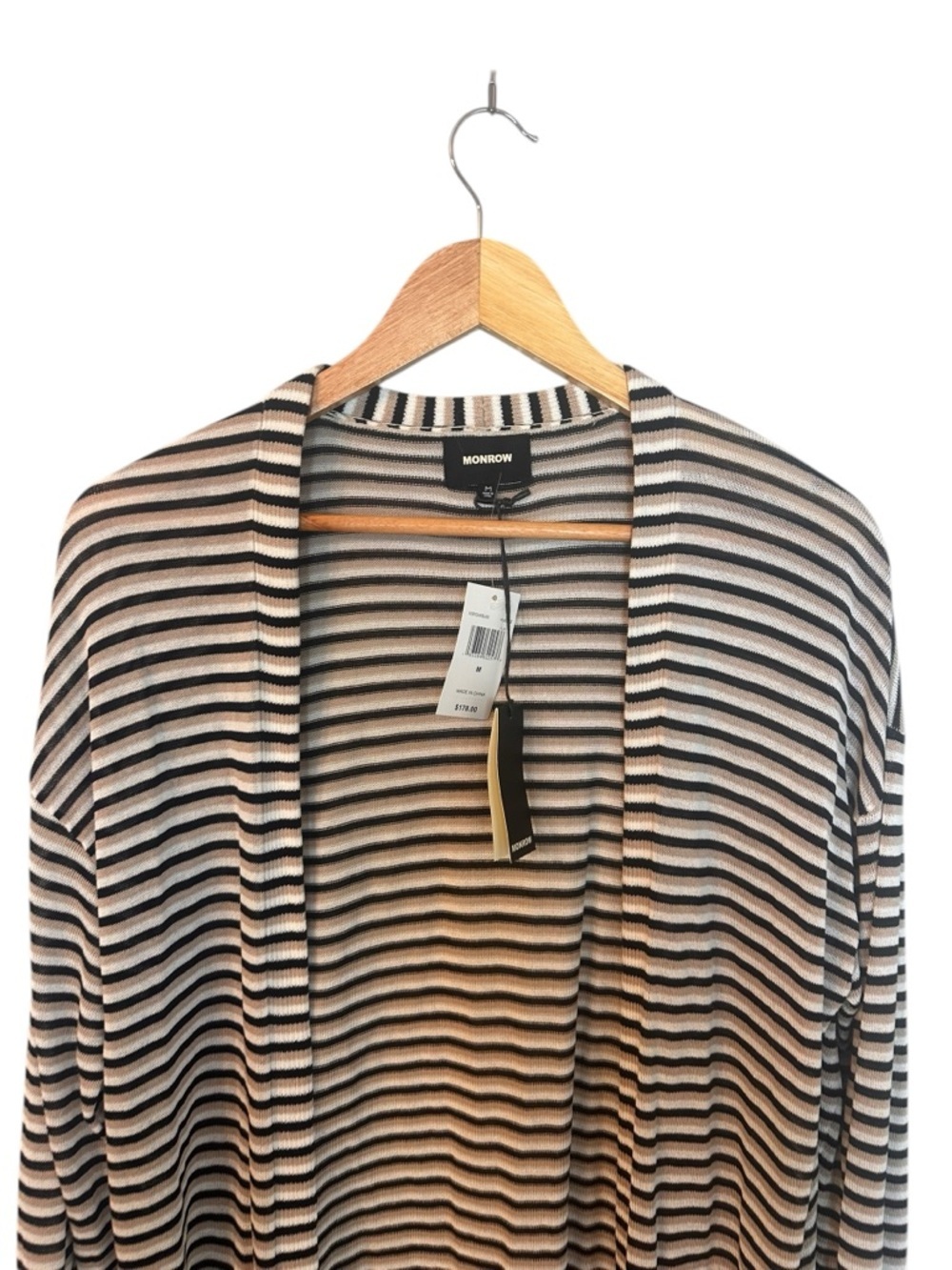 NWT Monrow Stripe Sweater Cardigan M - Picture 6 of 10